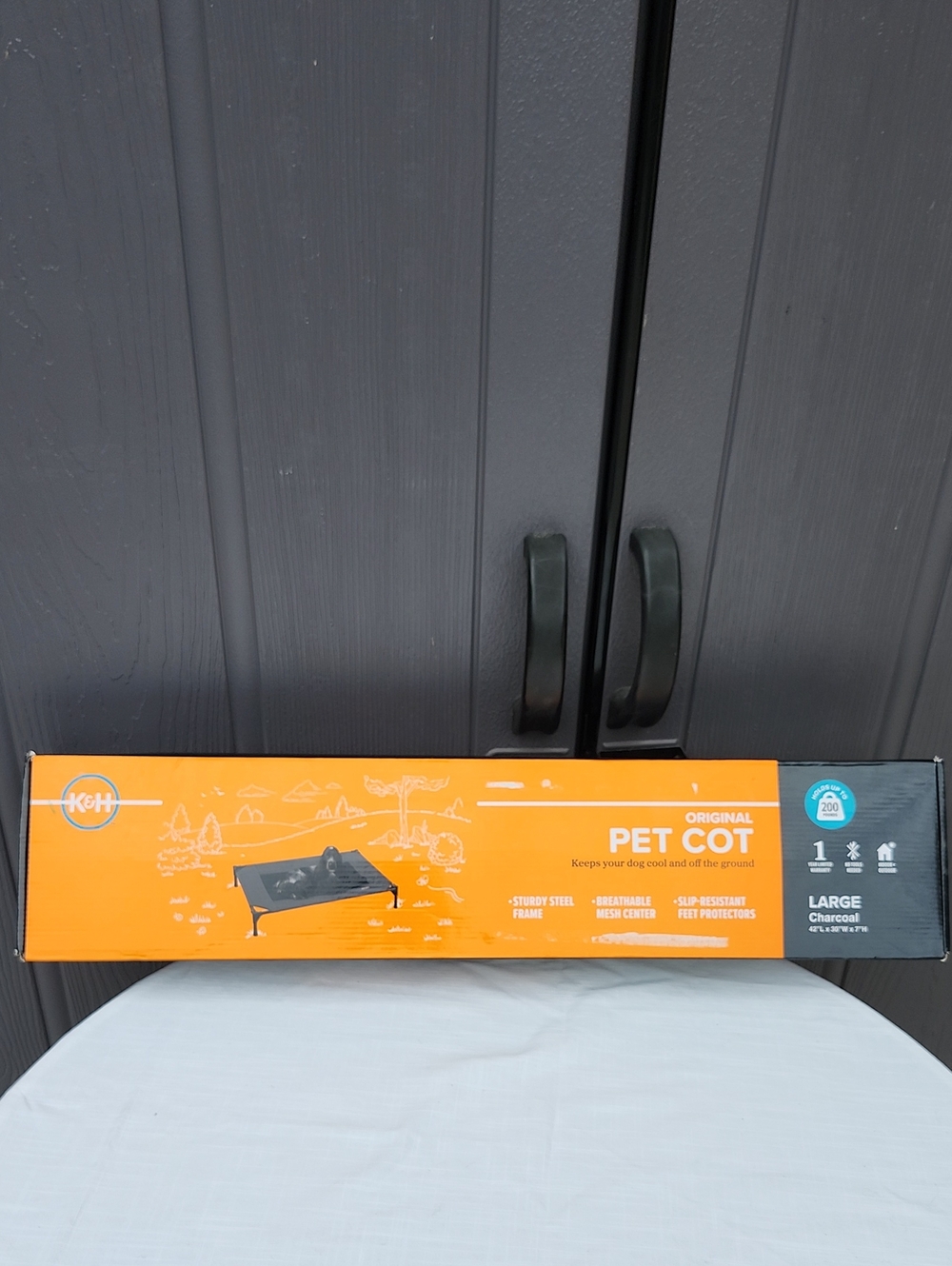 Original Pet Cot Elevated Dog Bed - Charcoal